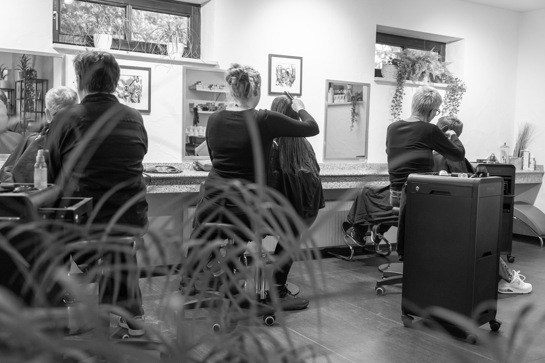 Friseurteam in action